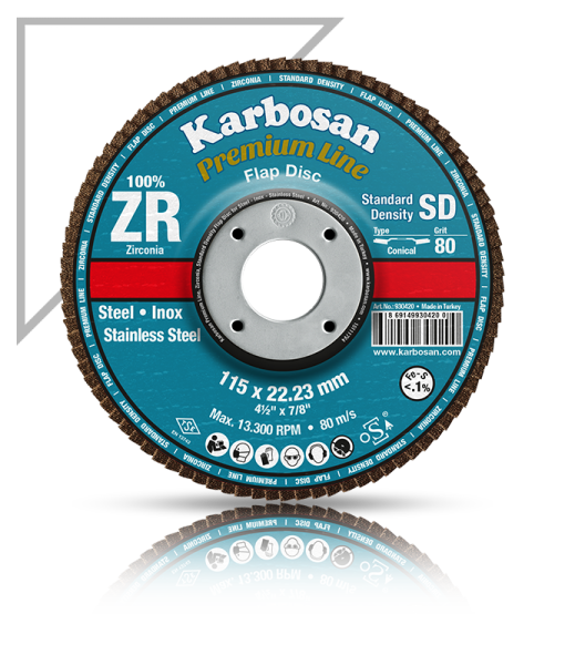 KARBOSAN/180x60KUM/ZİRKONYUM FLAP DİSK ZR KONİK