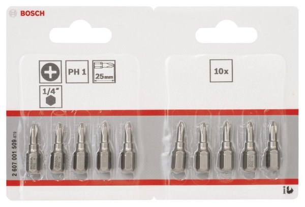 Bosch - Extra Hard Serisi Vidalama Ucu PH1*25 mm 10'lu 2607001509