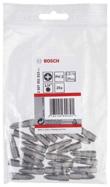 Bosch - Extra Hard Serisi Vidalama Ucu PH2*25 mm 25'li 2607001513