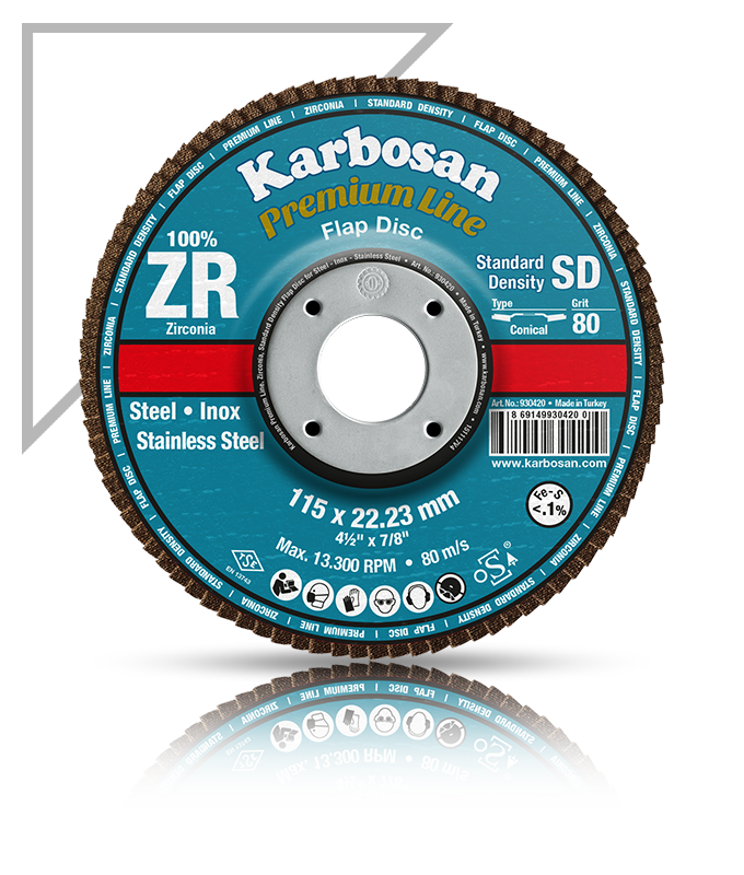KARBOSAN/115x80KUM/ZİRKONYUM FLAP DİSK ZR DÜZ