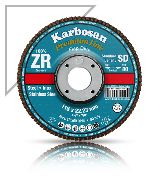 KARBOSAN/115x80KUM/ZİRKONYUM FLAP DİSK ZR DÜZ