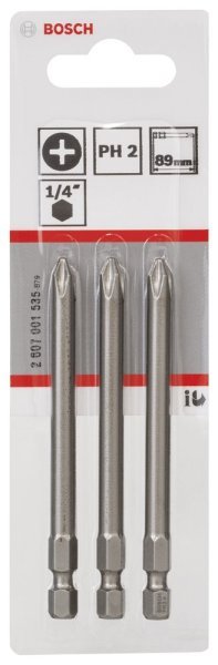 Bosch - Extra Hard Serisi Vidalama Ucu PH2*89 mm 3'lü 2607001535