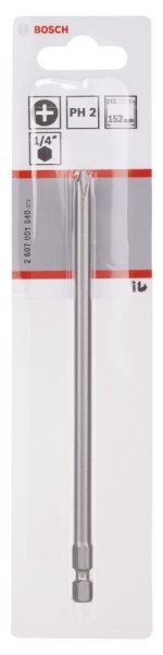 Bosch - Extra Hard Serisi Vidalama Ucu PH2*152 mm 1'li 2607001540