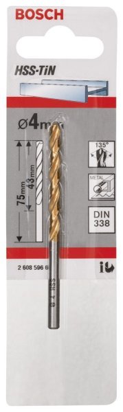 Bosch - HSS-TiN Metal Matkap Ucu 4*75 mm 2608596691