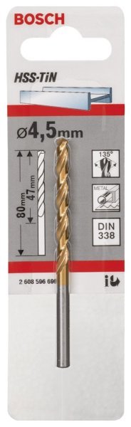 Bosch - HSS-TiN Metal Matkap Ucu 4,5*80 mm 2608596696