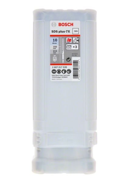 Bosch - SDS-Plus-7X Serisi Kırıcı Delici Matkap Ucu 10*215 mm 50'li 2607017539