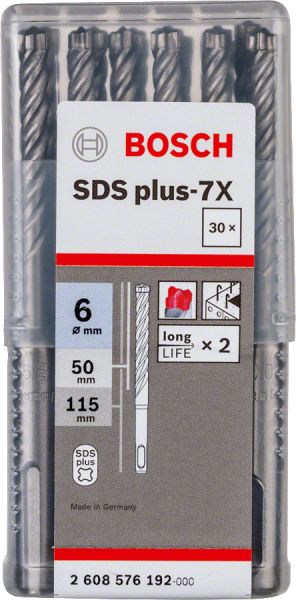 Bosch - SDS-Plus-7X Serisi Kırıcı Delici Matkap Ucu 6*115 mm 30'lu 2608576192