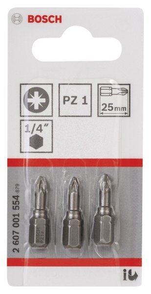 Bosch - Extra Hard Serisi Vidalama Ucu PZ 1*25 mm 3'lü 2607001554