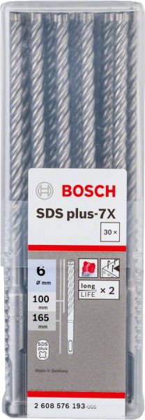 Bosch - SDS-Plus-7X Serisi Kırıcı Delici Matkap Ucu 6*165 mm 30'lu 2608576193