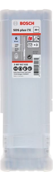 Bosch - SDS-Plus-7X Serisi Kırıcı Delici Matkap Ucu 6*215 mm 30'lu 2607017532