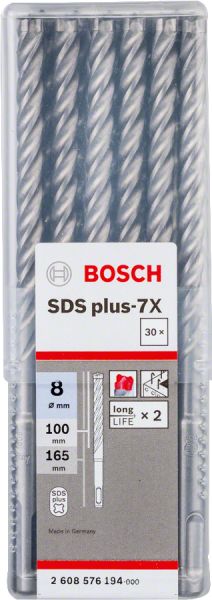 Bosch - SDS-Plus-7X Serisi Kırıcı Delici Matkap Ucu 8*165 mm 30'lu 2608576194