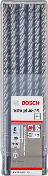 Bosch - SDS-Plus-7X Serisi Kırıcı Delici Matkap Ucu 8*215 mm 30'lu 2608576195
