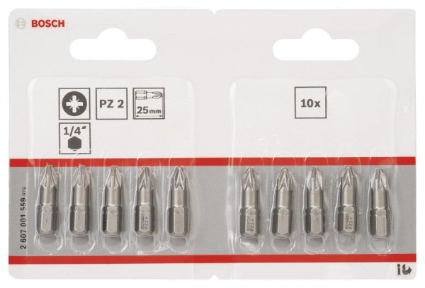 Bosch - Extra Hard Serisi Vidalama Ucu PZ 2*25 mm 10'lu 2607001559