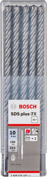 Bosch - SDS-Plus-7X Serisi Kırıcı Delici Matkap Ucu 10*215 mm 30'lu 2608576197