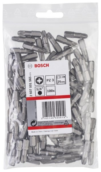 Bosch - Extra Hard Serisi Vidalama Ucu PZ 3*25 mm 100'lü 2607001565