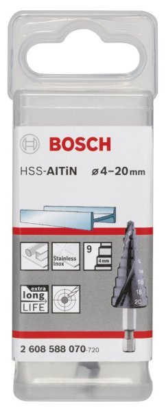 Bosch - HSS-AlTiN 9 Kademeli Matkap Ucu 4-20 mm 2608588070