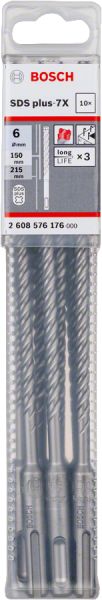 Bosch - SDS-Plus-7X Serisi Kırıcı Delici Matkap Ucu 6*215 mm 10'lu 2608576176