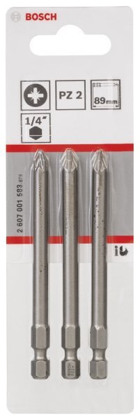 Bosch - Extra Hard Serisi Vidalama Ucu PZ 2*89 mm 3'lü 2607001583