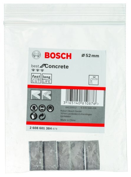 Bosch - Best Serisi Elmas Sulu Karot Uç Segmanı 52 mm İçin 5 Parça 2608601384