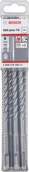 Bosch - SDS-Plus-7X Serisi Kırıcı Delici Matkap Ucu 8*215 mm 10'lu 2608576182