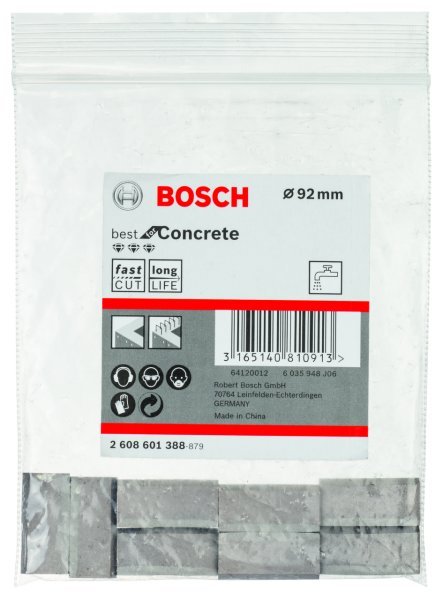 Bosch - Best Serisi Elmas Sulu Karot Uç Segmanı 92 mm İçin 6 Parça 2608601388