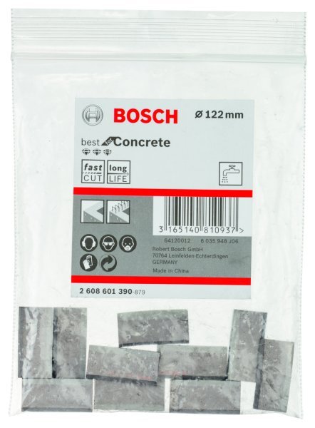 Bosch - Best Serisi Elmas Sulu Karot Uç Segmanı 122 mm İçin 10 Parça 2608601390