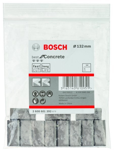 Bosch - Best Serisi Elmas Sulu Karot Uç Segmanı 132 mm İçin 11 Parça 2608601392