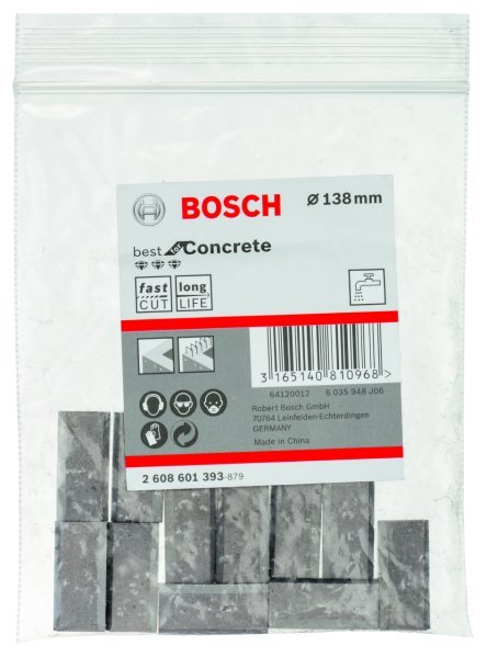 Bosch - Best Serisi Elmas Sulu Karot Uç Segmanı 138 mm İçin 11 Parça 2608601393