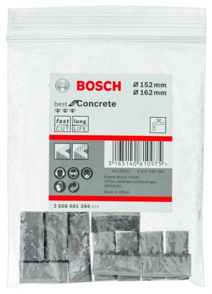 Bosch - Best Serisi Elmas Sulu Karot Uç Segmanı 152-162 mm İçin 12 Parça 2608601394