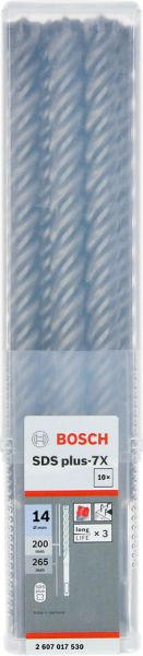 Bosch - SDS-Plus-7X Serisi Kırıcı Delici Matkap Ucu 14*265 mm 10'lu 2607017530