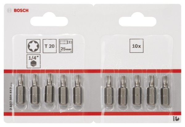 Bosch - Extra Hard Serisi Vidalama Ucu T20*25 mm 10'lu 2607001612