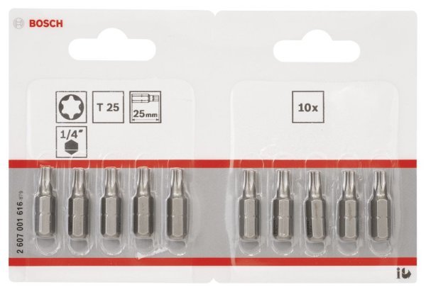Bosch - Extra Hard Serisi Vidalama Ucu T25*25 mm 10'lu 2607001616