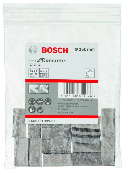 Bosch - Best Serisi Elmas Sulu Karot Uç Segmanı 250 mm İçin 16 Parça 2608601399