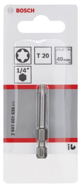 Bosch - Extra Hard Serisi Vidalama Ucu T20*49 mm 1'li 2607001636