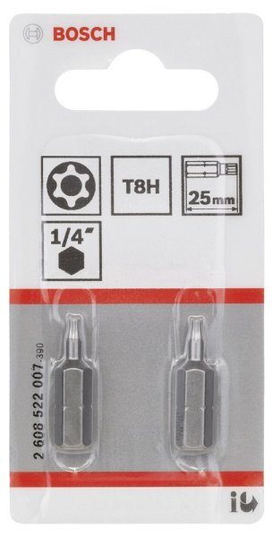 Bosch - Extra Hard Serisi Security-Torx® Vidalama Ucu T8H*25 mm 2'li 2608522007