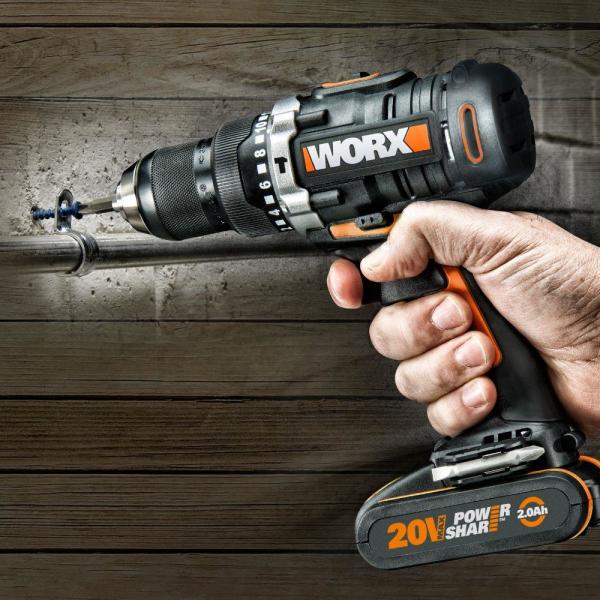 WORX WX352 20Volt/2.0Ah Li-ion Çift Akülü Kömürsüz Profesyonel Şarjlı Darbeli Matkap