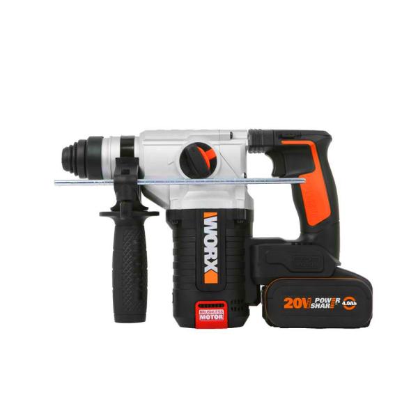 WORX WX380 20Volt 4.0Ah. 2.2J Li-ion Çift Akülü Şarjlı Profesyonel SDS-Plus Pnömatik Kırıcı/Delici