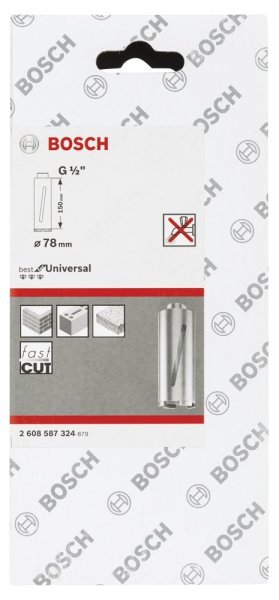 Bosch - Best Serisi G 1 2'' Girişli Kuru Karot Ucu 78*150 mm 2608587324