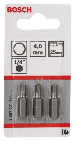 Bosch - Extra Hard Serisi HEX4*25 mm 3'lü 2607001724