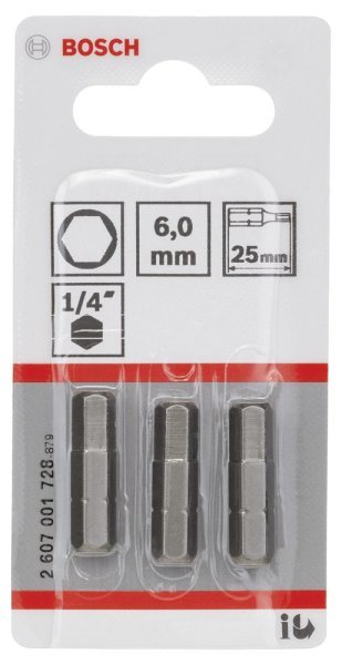 Bosch - Extra Hard Serisi HEX6*25 mm 3'lü 2607001728