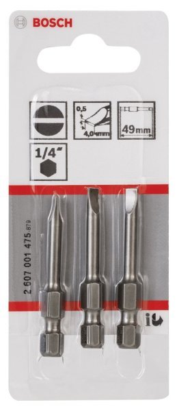 Bosch - Extra Hard Serisi S0,5x4,0*49 mm 3'lü 2607001475