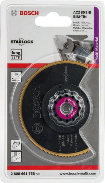 Bosch - Starlock - ACZ 85 EIB - BIM-TIN Çoklu Malzeme İçin Segman Testere Bıçağı, Bombeli 1'li 2608661758
