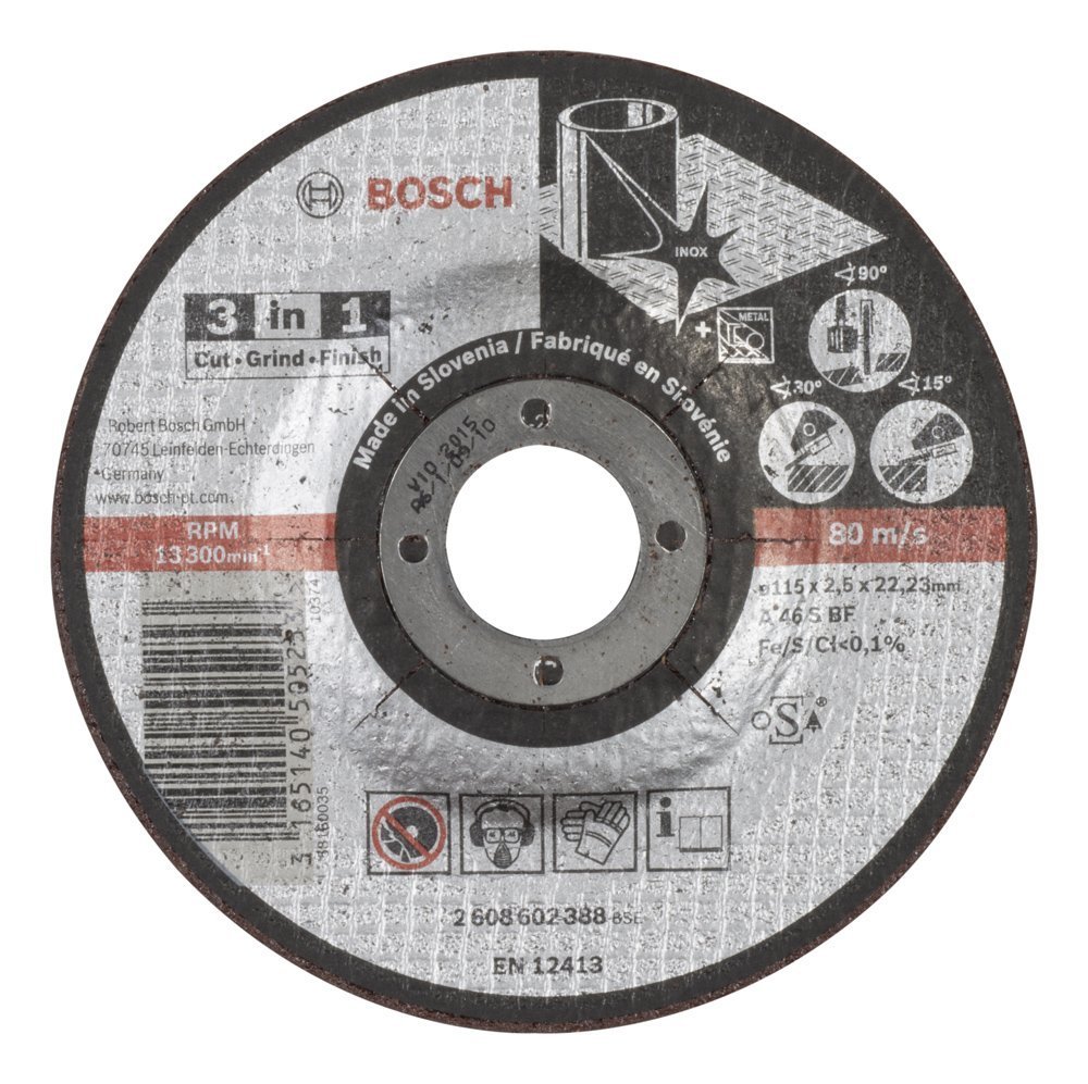 Bosch - 115*2,5 mm Kesme, Taşlama, Son Perdah 3in1 Disk 2608602388
