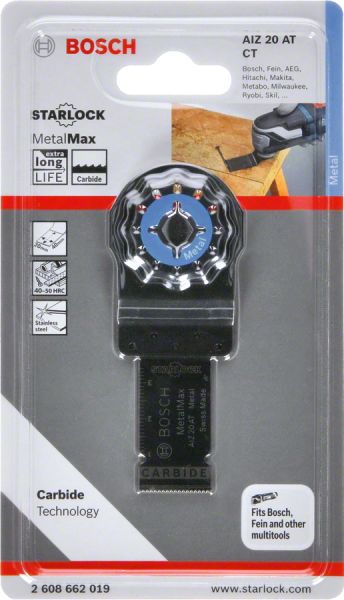 Bosch - Starlock - AIZ 20 AT - Karpit Metal İçin Daldırmalı Testere Bıçağı 1'li 2608662019