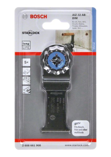 Bosch - Starlock - AIZ 32 AB - BIM Metal İçin Daldırmalı Testere Bıçağı 5'li 2608661908