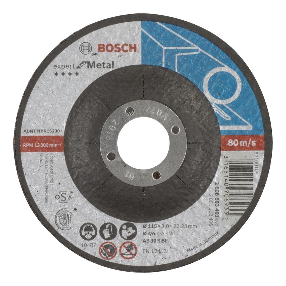Bosch - 115*3,0 mm Expert Serisi Bombeli Metal Kesme Diski (Taş) 2608603401