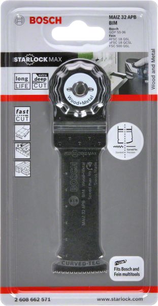 Bosch - Starlock Max - MAIZ 32 APB - BIM Ahşap ve Metal İçin Daldırmalı Testere Bıçağı 1'li 2608662571