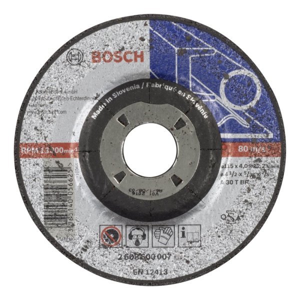 Bosch - 115*4,0 mm Expert Serisi Bombeli Metal Taşlama Diski (Taş) 2608600007