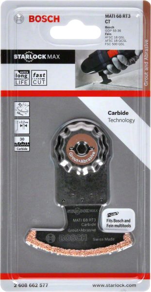 Bosch - Starlock Max - MATI 68 RT3 - Karpit RIFF Zımpara Uçlu Segman Testere Bıçağı 30 Kum Kalınlığı 1'li 2608662577