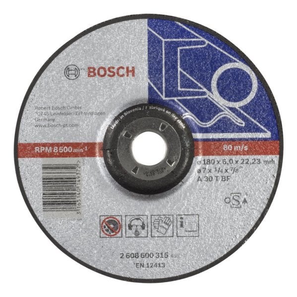 Bosch - 180*6,0 mm Expert Serisi Bombeli Metal Taşlama Diski (Taş) 2608600315